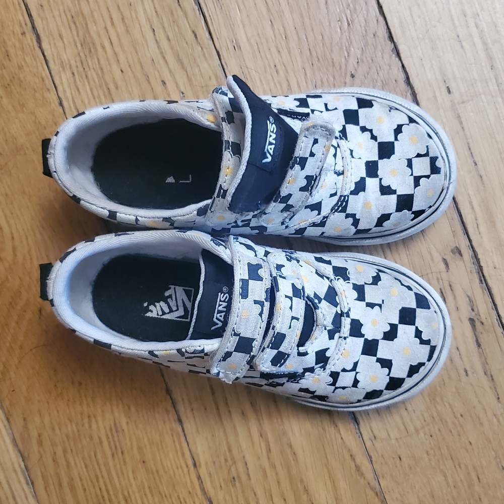 Vans Kids' Floral Checkered Sneakers Size 9 Toddler
